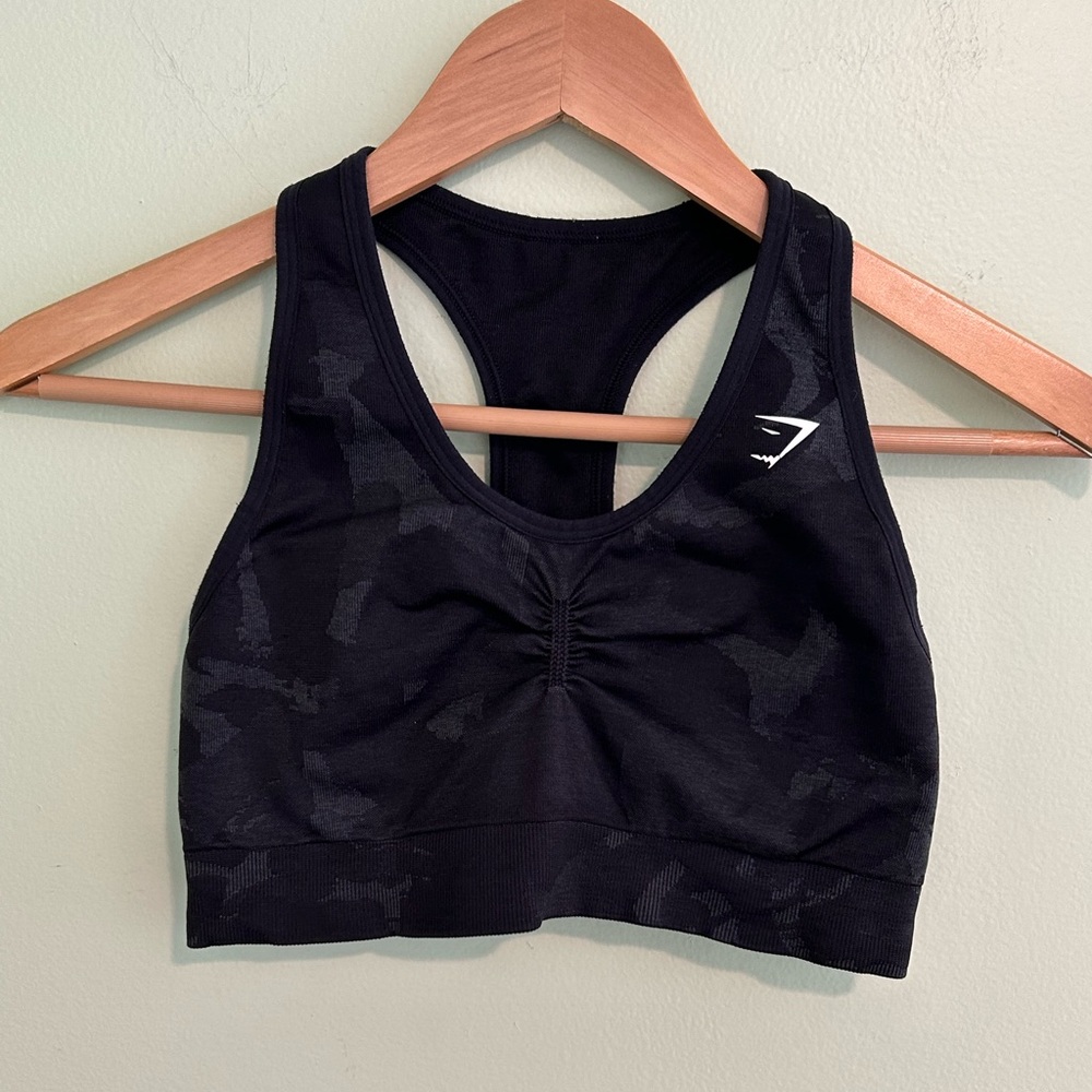 Gymshark Black Camo Sports Bra